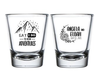 Personalized Printed Shot Glasses for Weddings, Wedding Shot Glass, Shot Glass, Wedding Party Shot Glasses, Wedding Party Gifts (110)