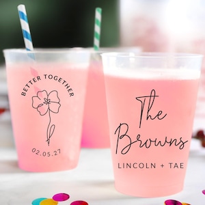 Custom Wedding Plastic Cups, Personalized Plastic Cup, Custom Frosted Cups, Plastic Cups, Custom Cups, Frosted Cups, Personalized Cups (190)