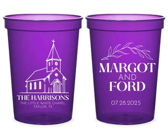 Custom Venue Photo Stadium Cups, Personalized Venue Photo Stadium Cup Wedding Favors, Custom Wedding Stadium Cup Favors, Custom Favors (418)
