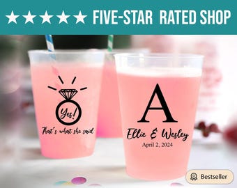 Wedding Frosted Cup Favor, Personalized Wedding Frosted Cup Favor, Custom Frosted Cup Favor for Guests, Custom Frosted Cup as Favors (273)