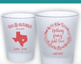 Wedding Printed Frosted Shot Glass, Frosted Wedding Shot Glass, Custom Wedding Shot Glass, Wedding Shot Glass, Wedding Favors (119)