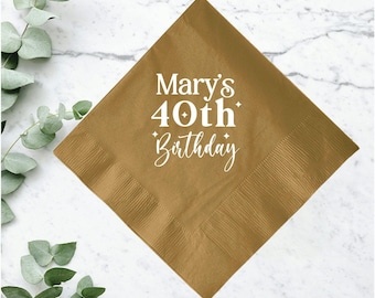 Custom 2ply Beverage Napkin, 40th Birthday Party Favors, Customized 40th Birthday Napkin, 40 and Fabulous Napkins, 40th Birthday Napkin (46)