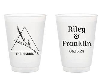 Custom Wedding Frosted Cups, Wedding Frosted Cups as Favors and Gifts, Customized Wedding Cocktail Frosted Cups, Custom Frosted Cups (299)