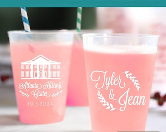 Custom Wedding Frosted Cup Favors, Personalized Wedding Plastic Cup, Custom Plastic Cups, Custom Frosted Cups, Personalized Cup Favors (219)