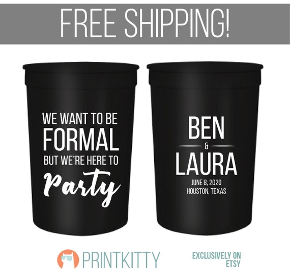 Stadium Cups 16 oz Custom Wedding Favor Let/'s Par Tee