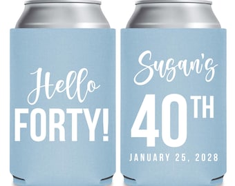 40Th Birthday, 40Th Birthday Party, Cheers To 40 Years, Cheers And Beers, Birthday Can Cooler, 40Th Birthday Can Cooler, Custom Favors (366)