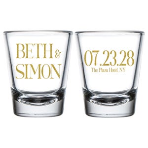 Personalized Wedding Shot Glass Favors, Custom Wedding Shot Glass Favors, Personalized Shot Glasses For Wedding, Shot Glasses As Favor (384)