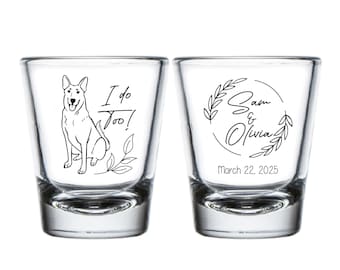 Personalized Pet Wedding Shot Glass Favors, Custom I Do Too Pet Wedding Shot Glass, Dog Wedding Shot Glass Favor, Pet Shot Glass Favor (400)