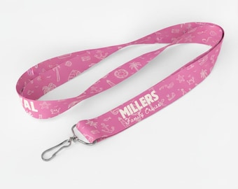 Pink Pattern Lanyard, Stylish Lanyard, Customizable Lanyards, Logo Lanyards, Custom Group Lanyard, School Lanyard, Customized Lanyards (437)