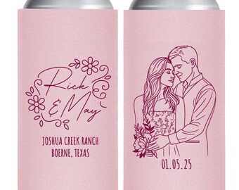 Customized Slim Can Cooler Favors, Personalized Slim Can Cooler Favors, Custom Slim Can Cooler Favors, Portrait Slim Can Cooler Favors (428)