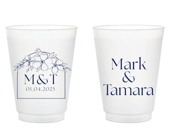Personalized Wedding Frosted Cups, Custom Wedding Reception Frosted Cups, Personalized Wedding Frosted Cups Favors, Custom Frosted Cup (380)