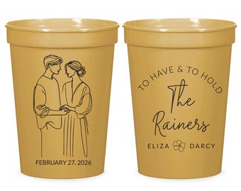 Personalized Wedding Stadium Cups, Wedding Photo Stadium Cup Favors, Custom Photo Stadium Cup Wedding Favors, Custom Stadium Cup Favor (417)