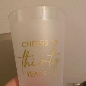 Custom Birthday Cups, Personalized Birthday Cup, 30th Birthday Cups, 30th Birthday Plastic Cup, Custom 30th Birthday Frosted Cup Favor (166) image 8