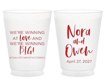 We're Winning Big Wedding Frosted Cups Favors, Custom Wedding Frosted Cups Favors, Funny Trump Wedding Frosted Cups Favors, Custom Cup (416)