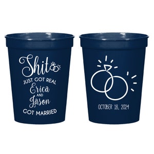 Personalized Wedding Cups Favors, 16oz Custom Party Cups Favors, Custom Wedding Plastic Cups, Wedding Favor Cups, Wedding Party Cups (16)