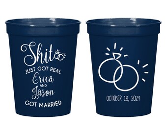 Personalized Wedding Cups Favors, 16oz Custom Party Cups Favors, Custom Wedding Plastic Cups, Wedding Favor Cups, Wedding Party Cups (16)