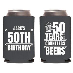 Personalisierter Dosenkühler zum 50. Geburtstag Gastgeschenke, Dosenkühler zum 50. Geburtstag, individueller Dosenkühler zum 50.