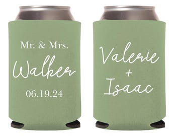 Personalized Wedding Beer Hugger, Custom Wedding Can Coolers, Can Coolers Favors, Can Cooler for Party, Custom Can Cooler as Favors (314)