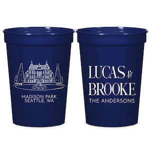 Cadeaux pour coupe du stade avec photo du lieu du mariage, Cadeaux pour mariage Coupe du stade personnalisés, Tasses du stade pour mariage personnalisées, Cadeau pour coupe du stade personnalisé (419)