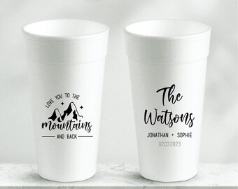 Customized Cups, Wedding Foam Cups, Wedding Foam Cup Favors, 20oz Foam Cups, Personalized Foam Cups, Custom Foam Cup Wedding Favors (187)