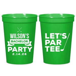 Junggesellenabschied Stadion Cup Favor, Lets Par-Tee Junggesellenabschied Plastikbecher, personalisierte Junggesellenparty Stadionbecher, benutzerdefinierte Stadionbecher (238)