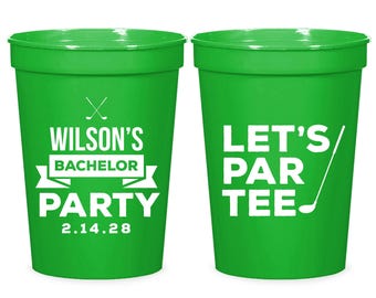 Bachelor Party Stadium Cup Favor, Lets Par-Tee Bachelor Party Plastic Cup, Personalized Bachelor Party Stadium Cup, Custom Stadium Cup (238)