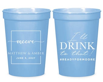 Personalized Wedding Plastic Cups, Plastic Stadium Cups, Wedding Plastic Personalized Stadium Cups, Plastic Wedding Stadium Cups (112)