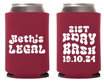 40Th Birthday Can Coolers, Vintage Birthday Can Cooler Favors, Custom 40Th Birthday Can Cooler, Personalized 40Th Birthday Beer Hugger (374)