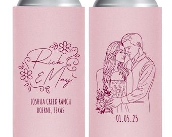 Customized Slim Can Cooler Favors, Personalized Slim Can Cooler Favors, Custom Slim Can Cooler Favors, Portrait Slim Can Cooler Favors (428)