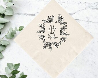 Custom Wedding Napkins, Custom Beverage Napkins, Personlaized Wedding Dinner Napkins, 2ply Paper Beverage Napkin Favors, Wedding  Napkin (1)