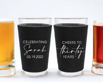 Custom Birthday Pint Sleeves, Custom Birthday Pint Glass Sleeve, Personalized Birthday Pint Wrap, Birthday Glass Sleeves, Pint Sleeves (166)