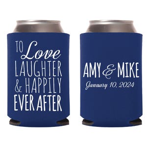 Personalized Wedding Can Coolers, Custom Wedding Can Cooler Favors, Personalized Wedding Beer Huggers, Customized Can Cooler Favors (25)