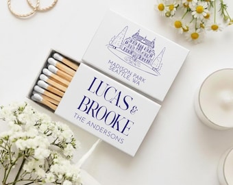 Personalized Matchbox Wedding Venue Favors, Customized Wedding Venue Matchboxes, Custom Matchboxes, Customized Matchbox Wedding Favors (419)