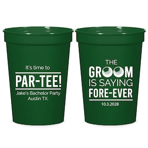 Es ist Zeit für Par-Tee Stadionbecher, der Bräutigam sagt Foreever Bachelor Party Stadionbecher, kundenspezifische Junggesellenabschied Plastikbecherbevorzugungen (239)