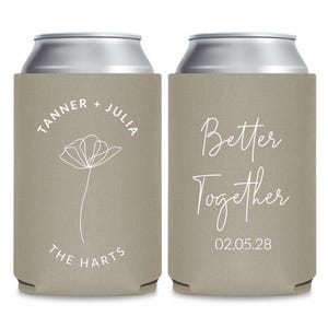 Better Together Can Coolers, Custom Wedding Can Coolers, Custom Wedding Beer Huggers, Beer Holders, Can Coolers, Custom Wedding Favors (188)