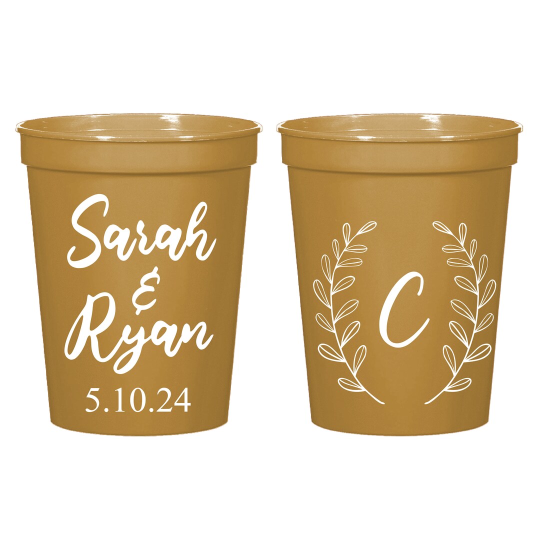 Custom Wedding Stadium Cup, Personalized Wedding Stadium Cup Favor, Personalized Stadium Cup