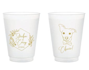 Custom Pet Wedding Frosted Cup, Personalized Pet Wedding Frosted Cups, Pet Wedding Frosted Cup Favor, Custom Frosted Cup Wedding Favor (315)