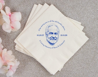 Memorial Napkin Favor, Funeral Napkin, Sympathy Napkin Favor, Custom Memorial Napkin, In Loving Memory Napkins, Memorial Paper Napkins (453)