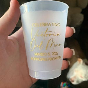 Custom Birthday Cups, Personalized Birthday Cup, 30th Birthday Cups, 30th Birthday Plastic Cup, Custom 30th Birthday Frosted Cup Favor (166) image 5