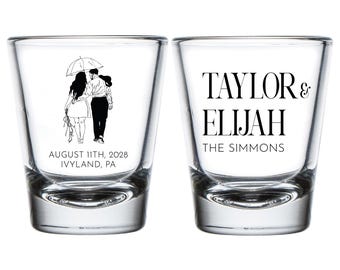 Personalized Portrait Wedding Shot Glass, Custom Shot Glass Wedding Favors, Customized Wedding Favors, Shot Glasses for Wedding Favors (429)