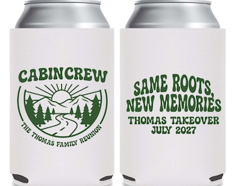 Family Reunion Custom Can Cooler Favors, Custom Same Roots, New Memories Can Cooler Favors, Personalized Cabin Crew Can Coolers Favors (465)