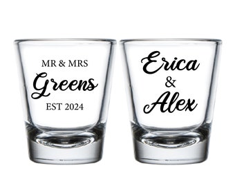 Customized Wedding Shot Glasses as Favors, Personalized Shot Glasses for Wedding, Personalized Wedding Shot Glasses Favors and Gifts (308)