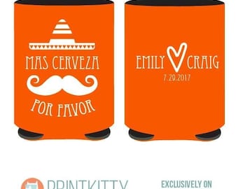 Mas Cerveza Por Favor Can Cooler, Personalized Mexico Wedding Can Coolers, Customized can coolers, Destination Wedding Can Coolers (38)