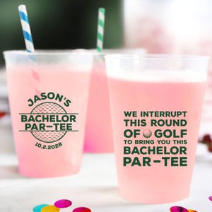 Bachelor Par-Tee Frosted Cup Favor, Custom Bachelor Party Frosted Cup Favor, Personalized Bachelor Party Plastic Cup, Golf Party Favor (236)
