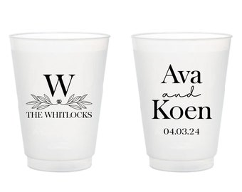 Customized Frosted Cups as Favors, Custom Wedding Frosted Cup Favor, Personalized Frosted Cup Wedding Favor, Custom Frosted Cups Favor (295)