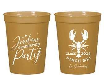 Pinch Me I'M Graduating Stadium Cups, Customized Graduation Party Stadium Cup Favors, Customized Graduation Party Stadium Cup As Favor (388)
