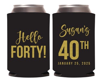 40Th Birthday, 40Th Birthday Party, Cheers To 40 Years, Cheers And Beers, Birthday Can Cooler, 40Th Birthday Can Cooler, Custom Favors (366)