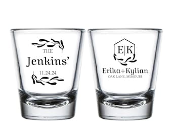 Custom Wedding Shot Glasses, Custom Wedding Shot Glasses, Personalized Wedding Shot Glasses, Shot Glasses as Favor, Shot Glasses Favor (292)
