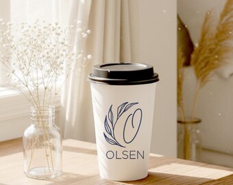 Custom Wedding Paper Cups, Personalized Coffee Cup, Unique Drinkware, Personalized Wedding Paper Cups, Custom Wedding Coffee Cup Favor (332)