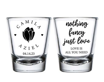 Love is All You Need Shot Glasses, Shot Glasses as Favors, Custom Shot Glasses as Favors, Customized Shot Glass as Favors for Weddings (286)